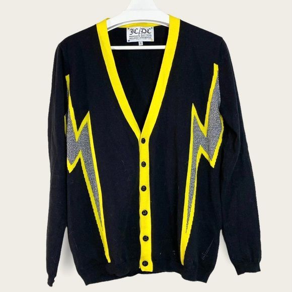 JC de Castelbajac Other - 𝅺JC/DC by JC de Castelbajac Cotton Lightning Bolt Button Front Cardigan